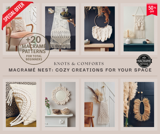 Macramé Patterns, Macramé PDF, DIY Macramé, Home Decor DIY, Cozy Decor, Beginner Macramé, Boho Style, Wall Hanging Patterns, DIY Cushions, DIY Table Runners, Handmade Home, Fiber Art, DIY Mirrors, Craft Tutorials, Creative Hobbies